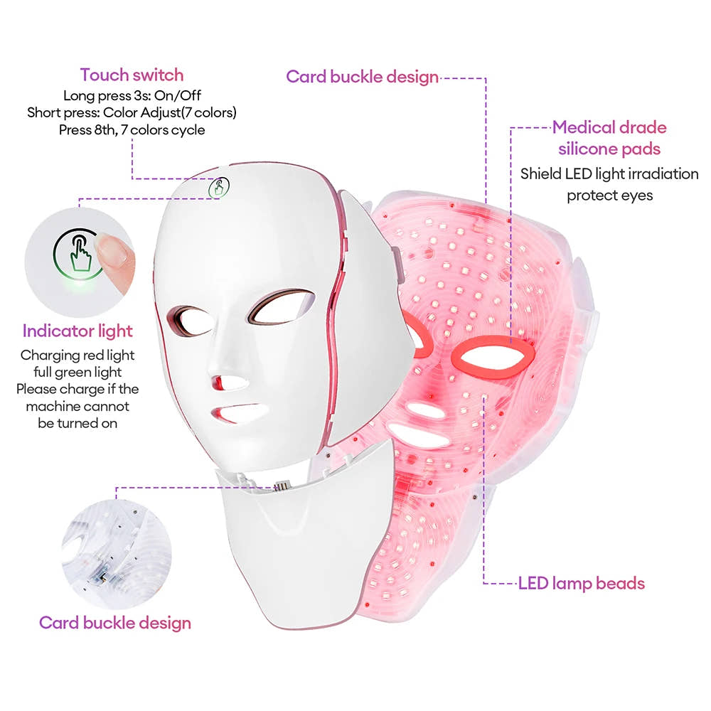 BoxFace 7 Color LED Face/Neck Beauty Mask